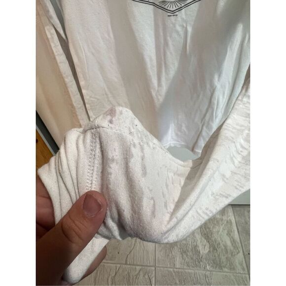 Harley Davidson White Long Sleeve Shirt Woman’s Size Medium- Flaws/Marks/Bally - Picture 8 of 13